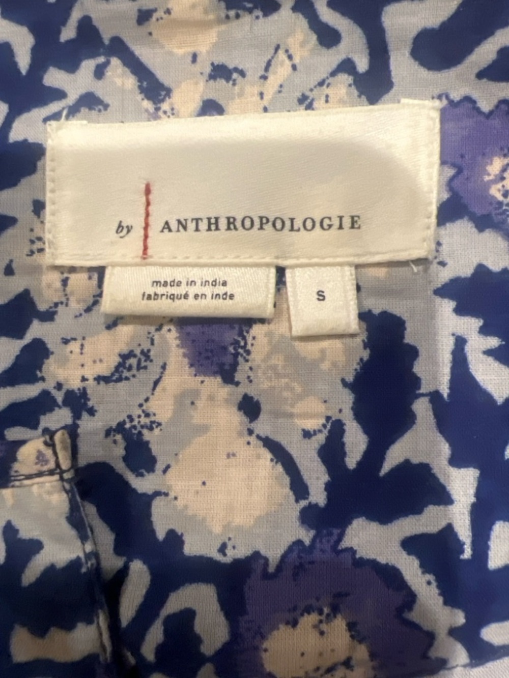 Anthropologie Blue Floral Smocked Waist Tiered Maxi Dress S - Picture 2 of 3